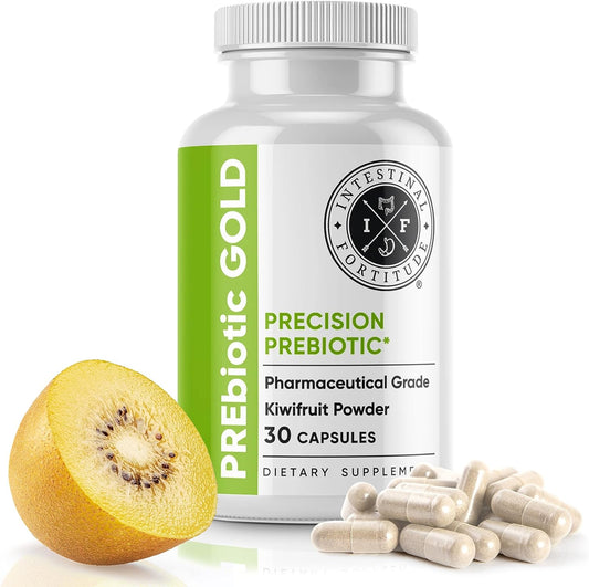 Intestinal Fortitude PREbiotic Gold: Kiwifruit Fiber, Butyrate & Prebiotic Restore Supplement to Support The Gut,Dairy-Free Capsules