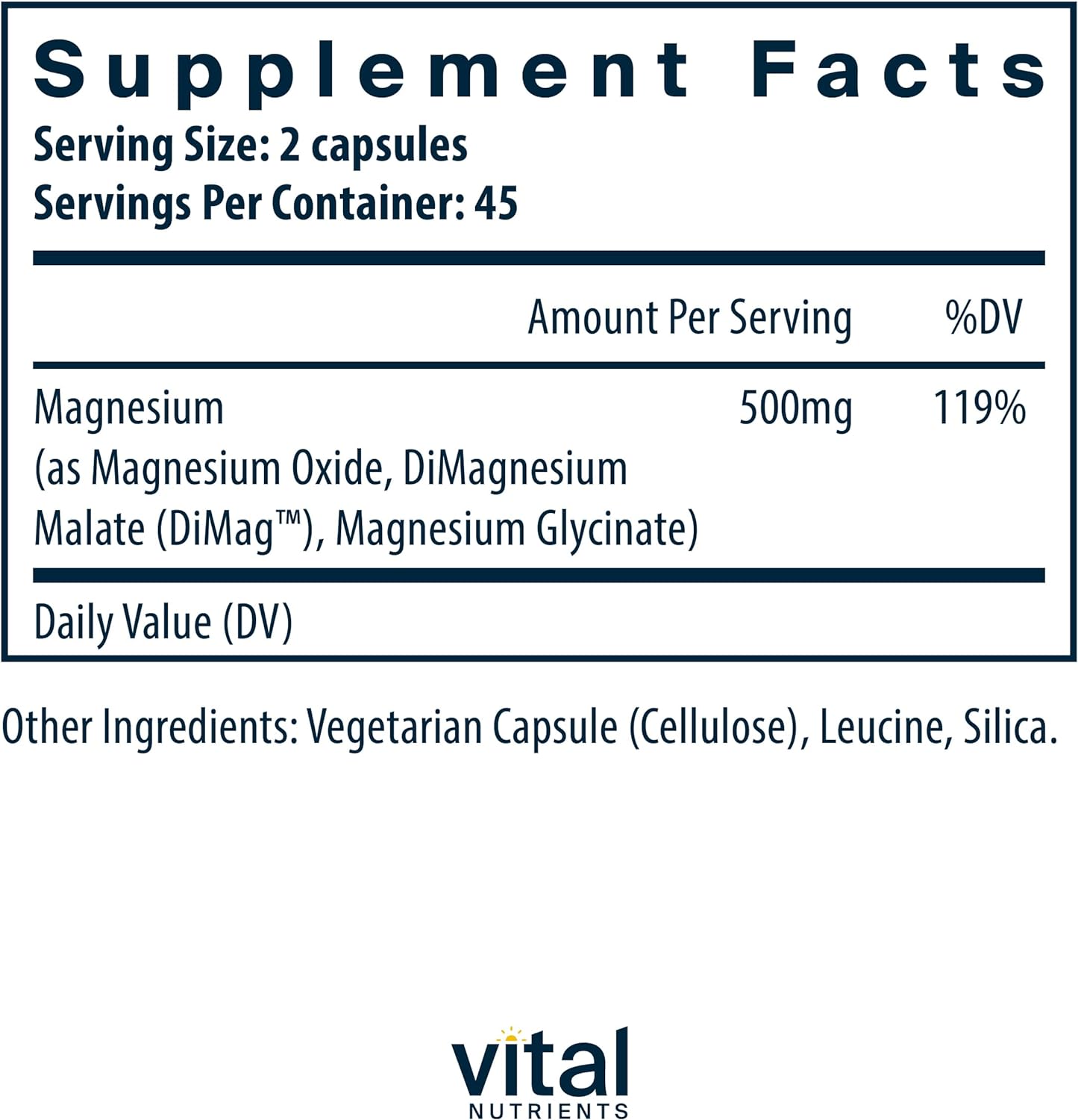 Vital Nutrients Triple Mag Complex 90 Vegetarian Capsules