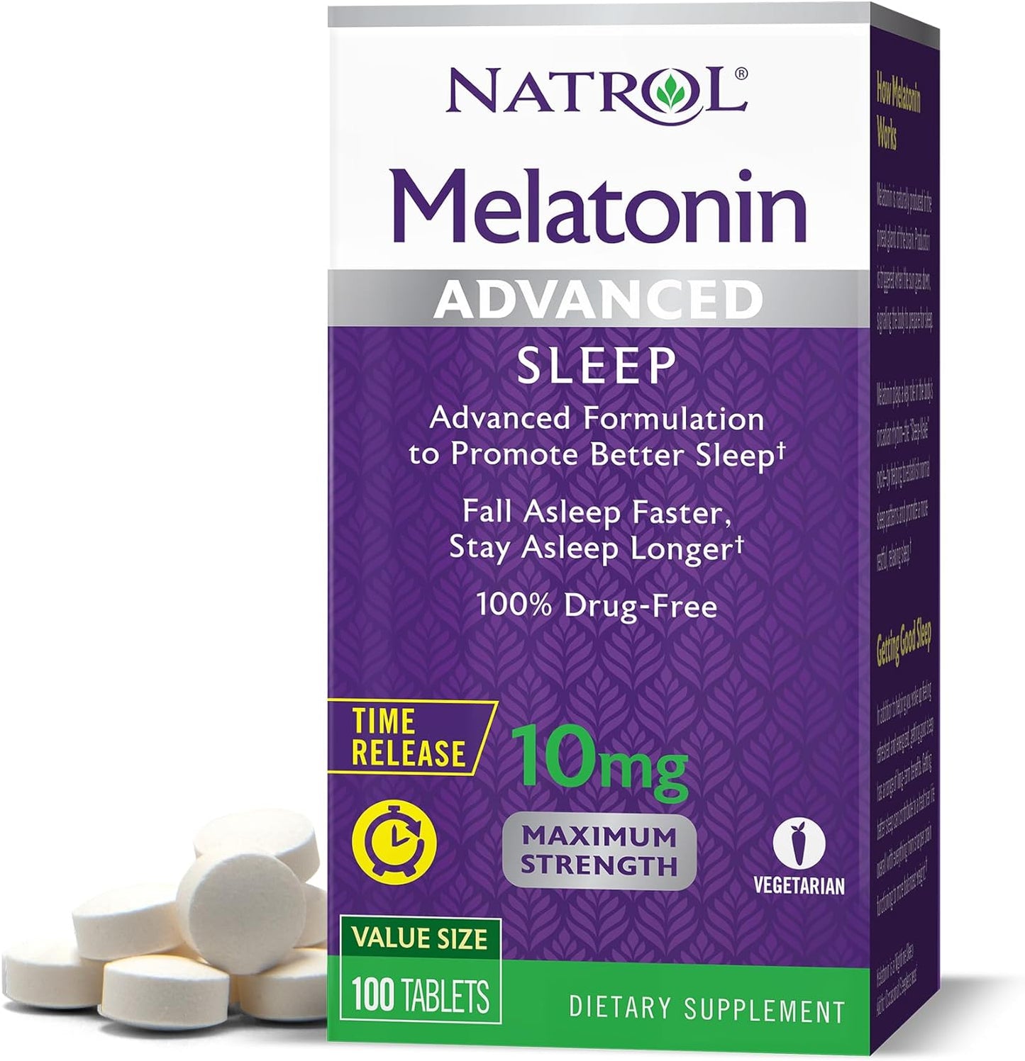 Natrol Advanced Sleep Melatonin 10mg, Dietary Supplement