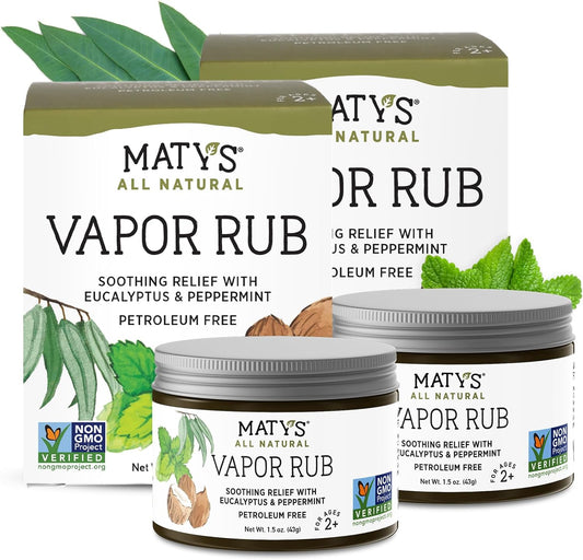 Matys Vapor Rub for Kids & Adults, Non-GMO Chest Rub to Clear Congestion