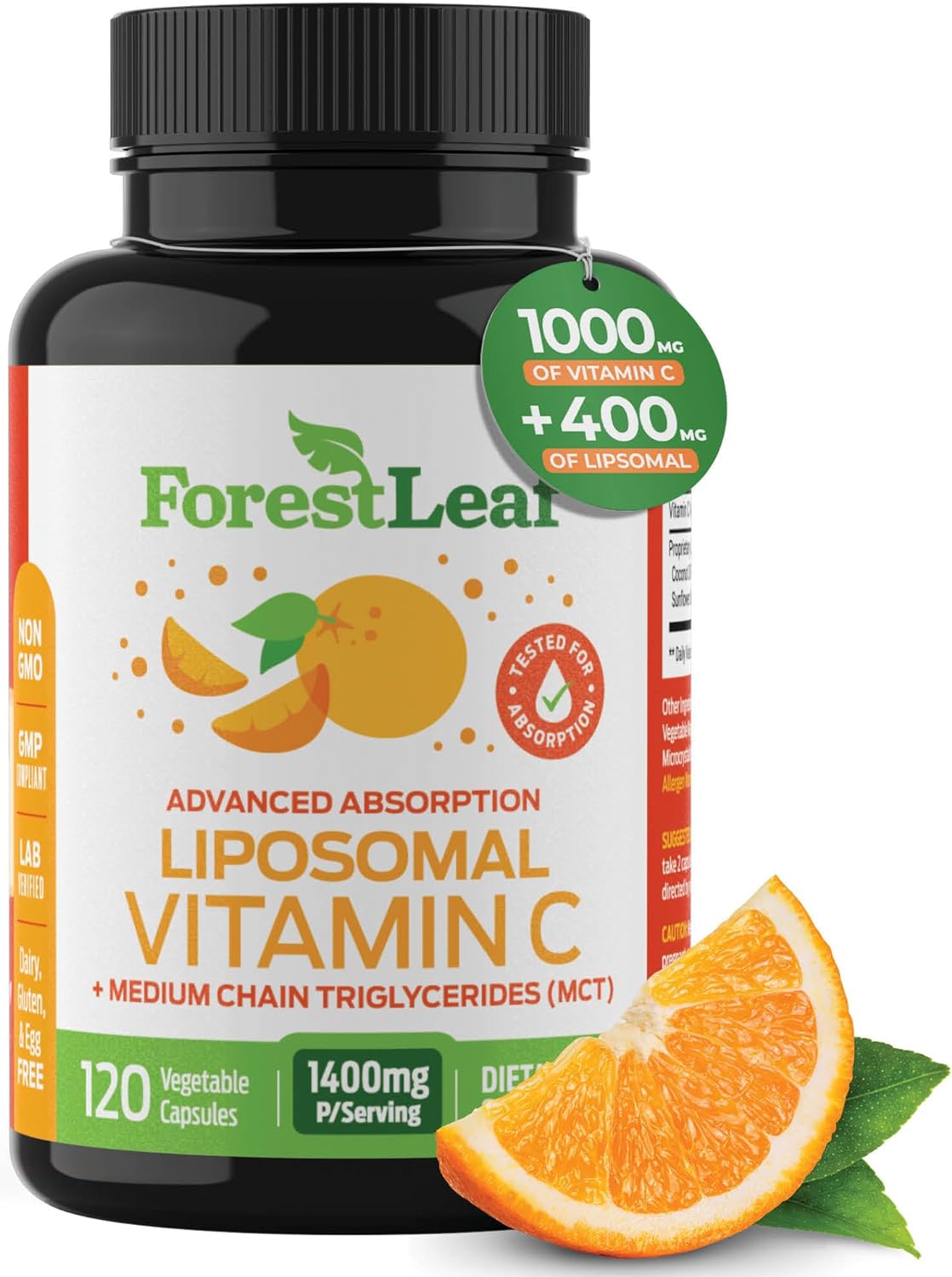 ForestLeaf Liposomal C - 1000mg Capsules -120 count