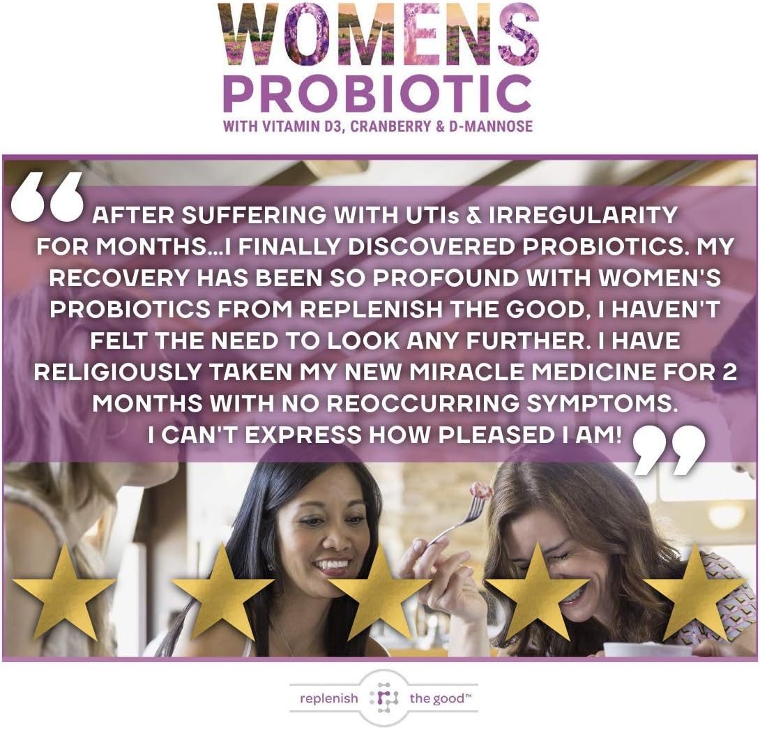 Replenish the Good Women's Probiotic | Vegan Supplement w/Vitamin D3, 60 tablets