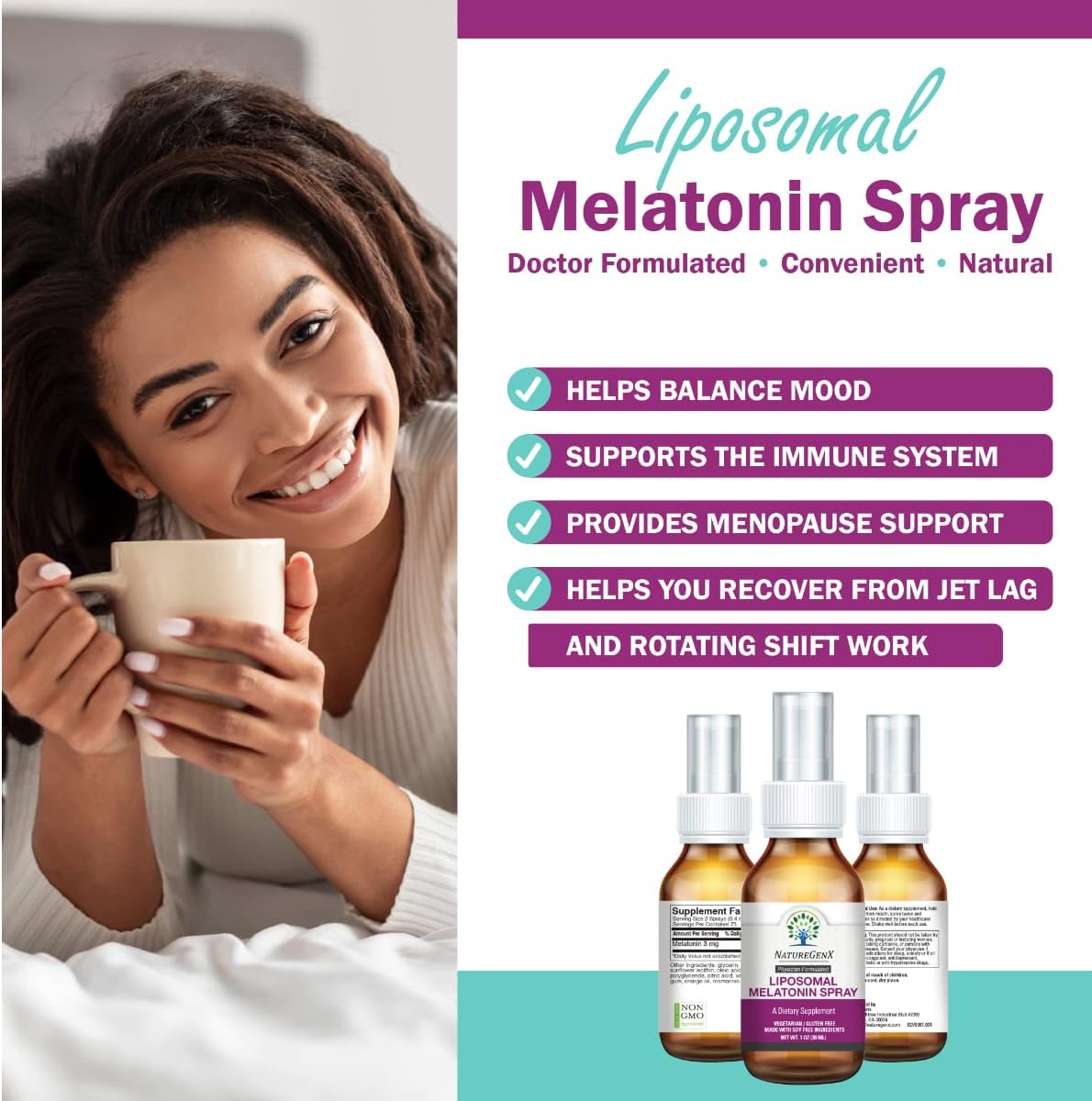 Liposomal Liquid Melatonin Spray - 3mg of Liquid Melatonin for Kids and Adults