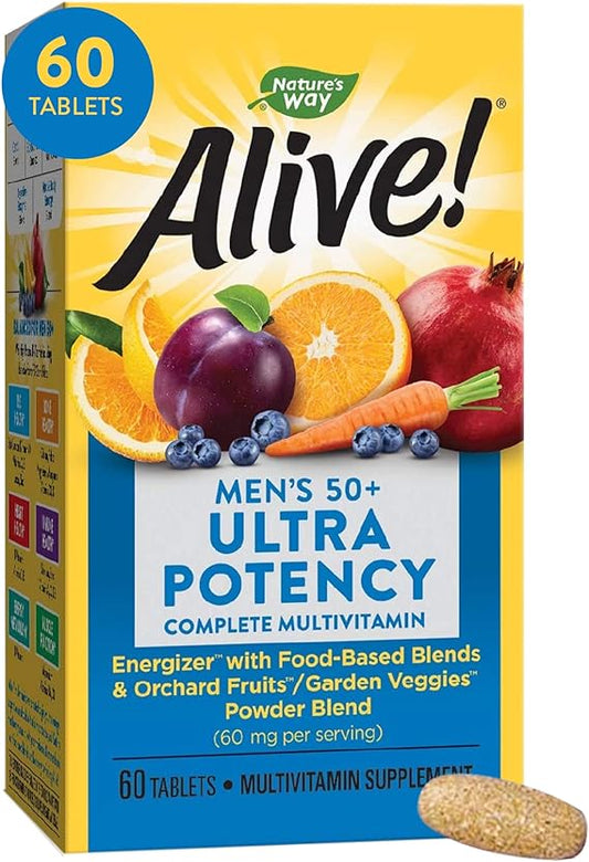 Nature’s Way Alive! Men’s 50+ Ultra Potency Complete Multivitamin, 60 Tablets