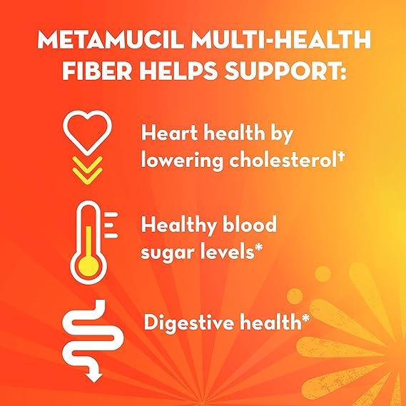 Metamucil Daily Fiber + Collagen, Psyllium Husk Powder, Sugar-Free with  , Orange Flavored, 90 Doses