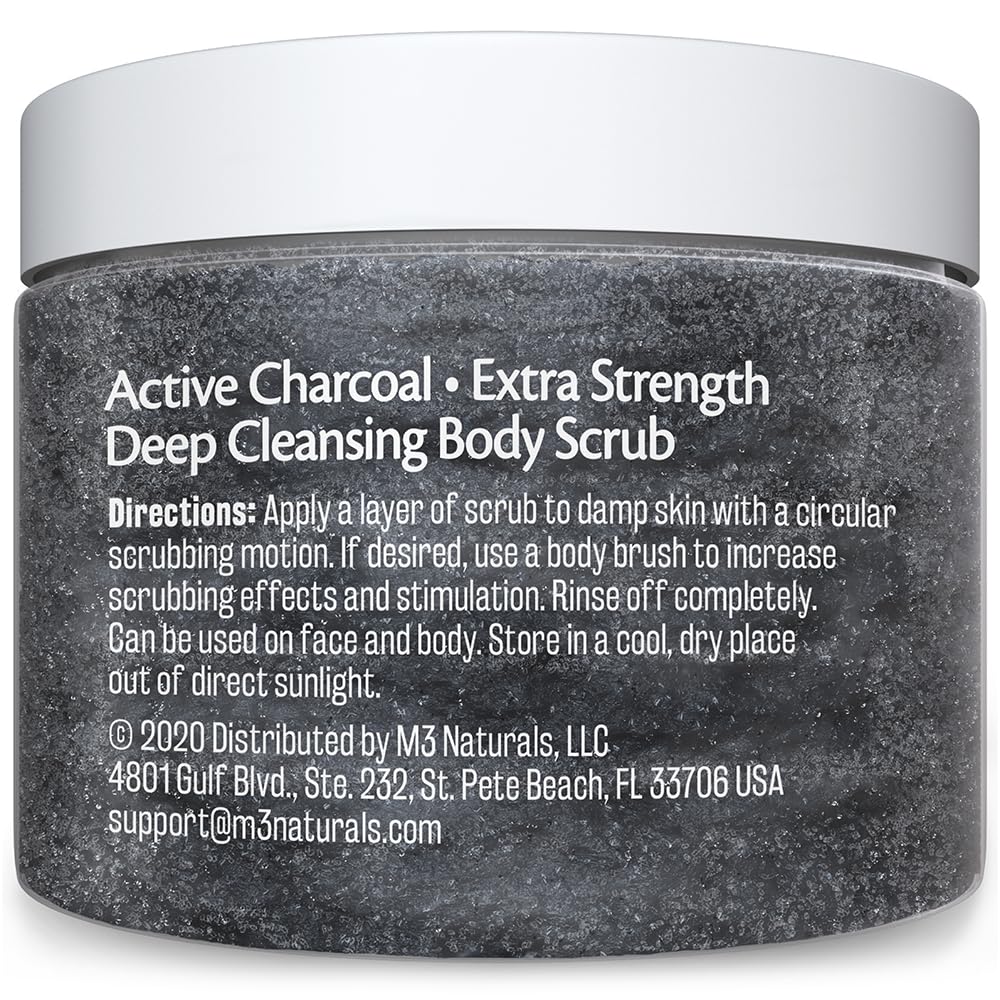 Charcoal Scrub Face Foot & Body Exfoliator Infused with Collagen and Stem Cell