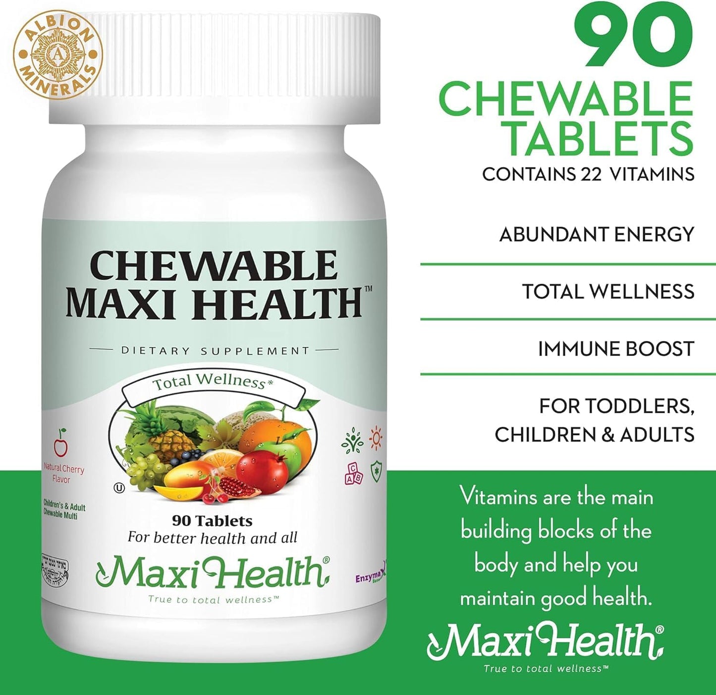 Maxi Health Chewable - Multivitamin for Men and Women 90 Count