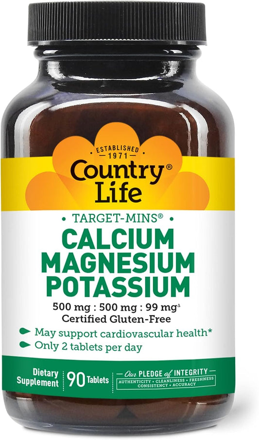 Country Life, Target-Mins Calcium Magnesium Potassium, 90 capsules