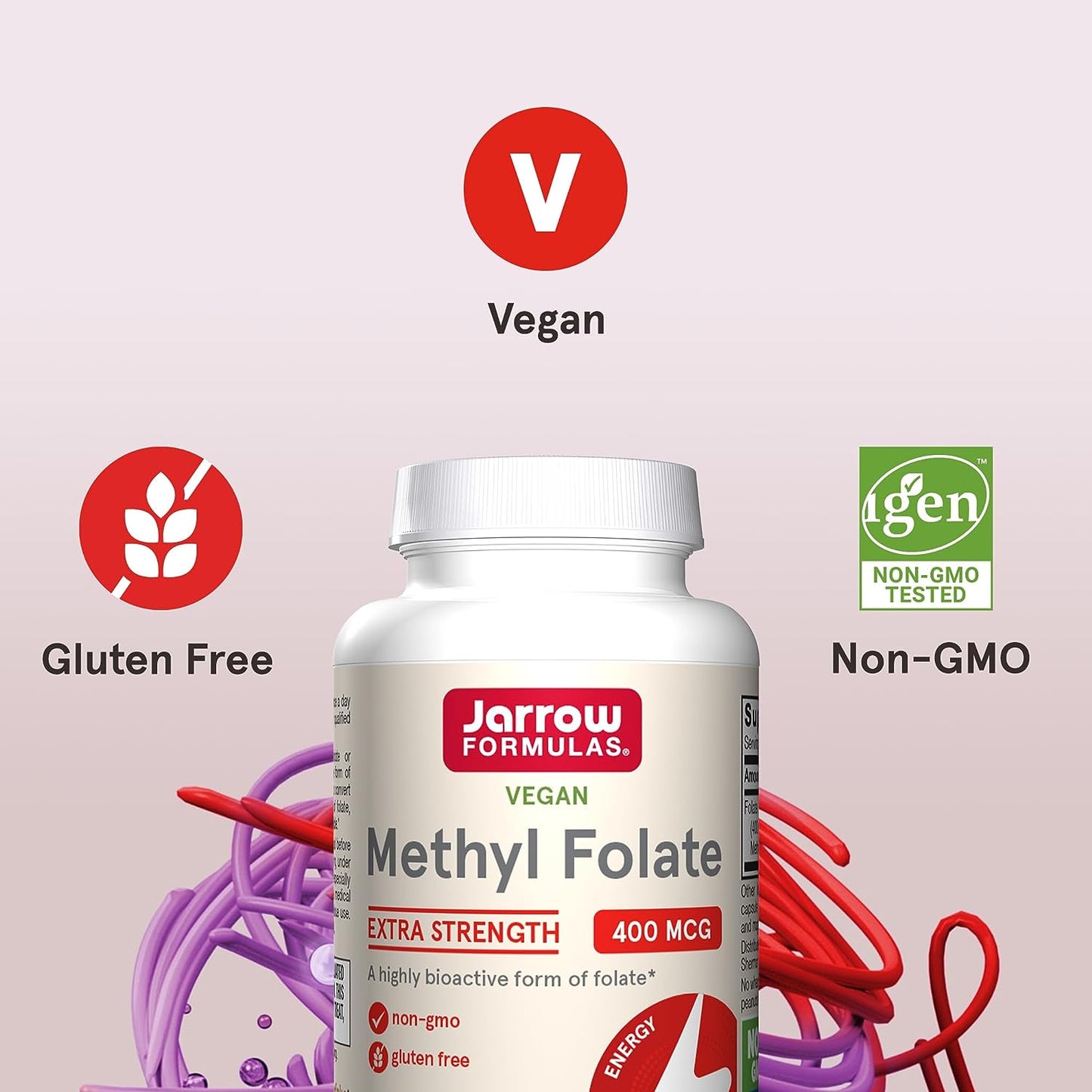 Jarrow Formulas Extra Strength Methyl Folate 60 Veggie Capsules