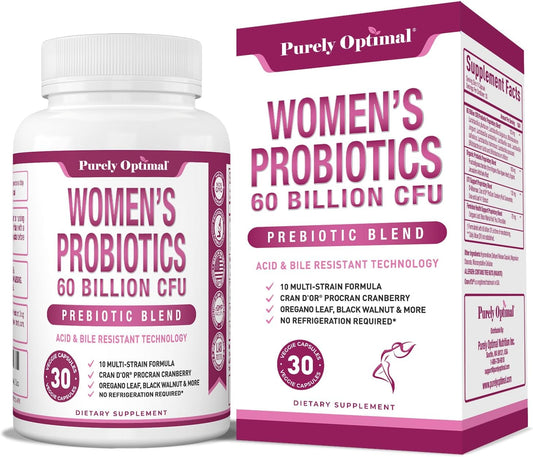 Premium Probiotics for Women - 60 Billion CFU, 30 Capsules