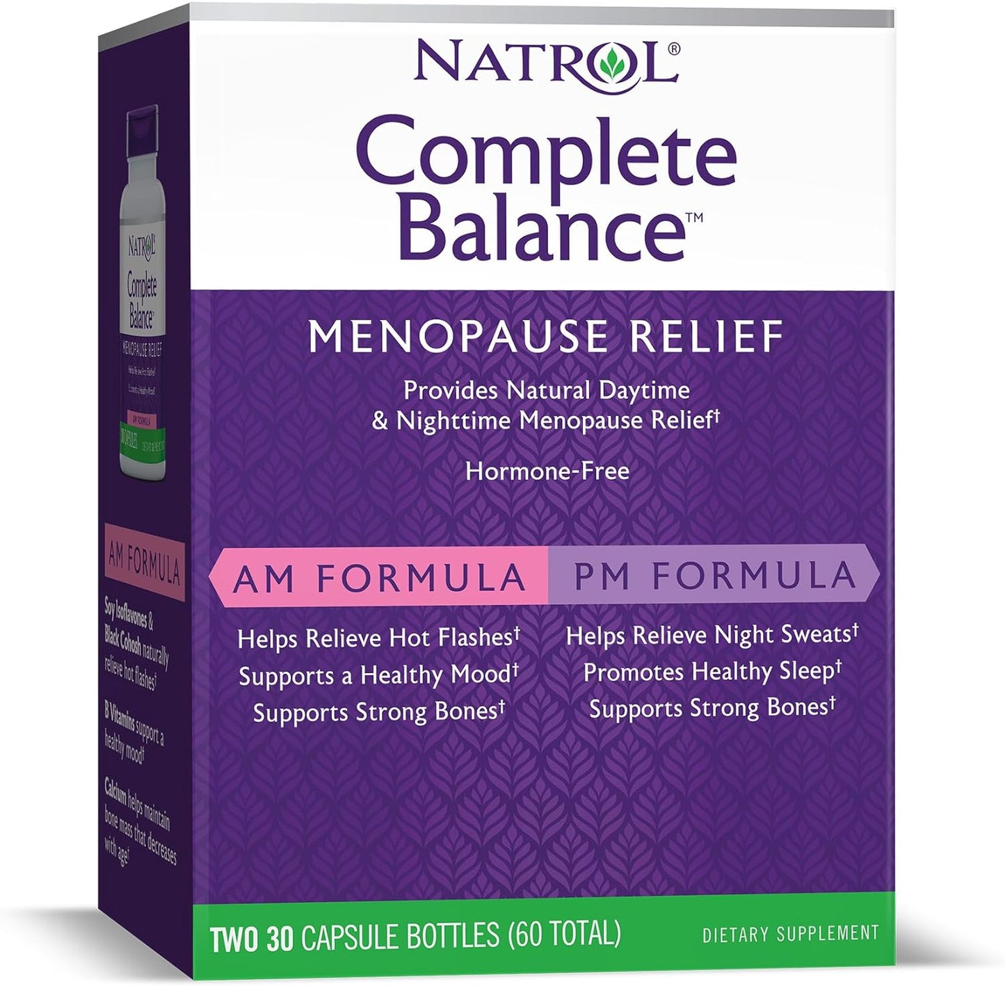 Natrol Complete Balance A.M./P.M. Capsules for Menopause Relief,  30 Count