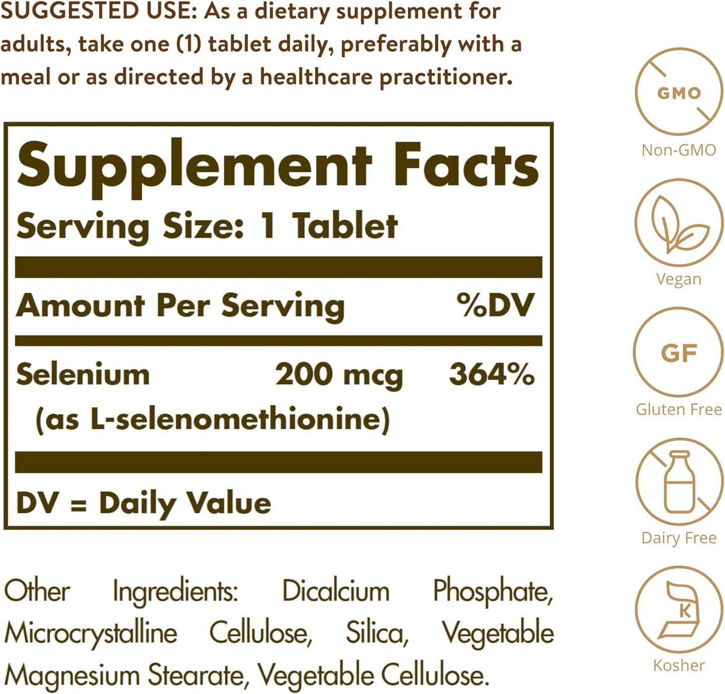 Solgar Yeast-Free Selenium ,Supports Antioxidant & Immune System Health 250 Tablets