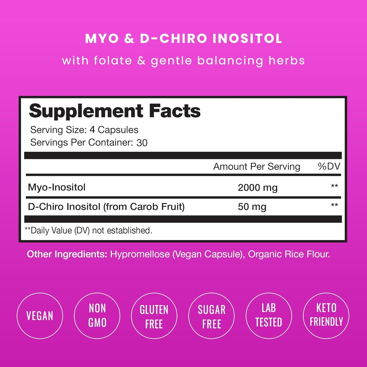 Myo-Inositol & D-Chiro Inositol Supplement 90 count