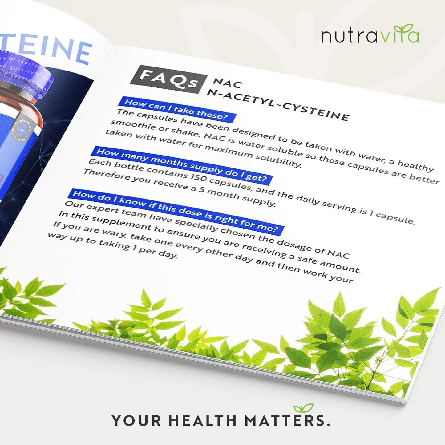 NAC N-Acetyl-Cysteine  – 150 Vegan Capsules