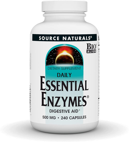 Source Naturals Essential Enzymes 500mg Bio  240 Capsules