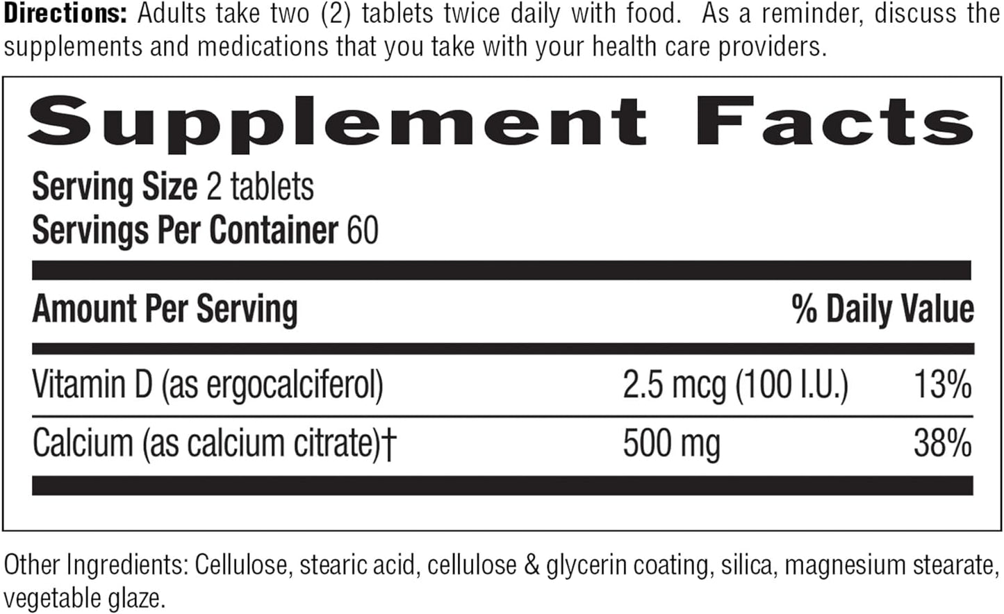 Country Life Calcium Citrate with Vitamin D, 120 Tablets