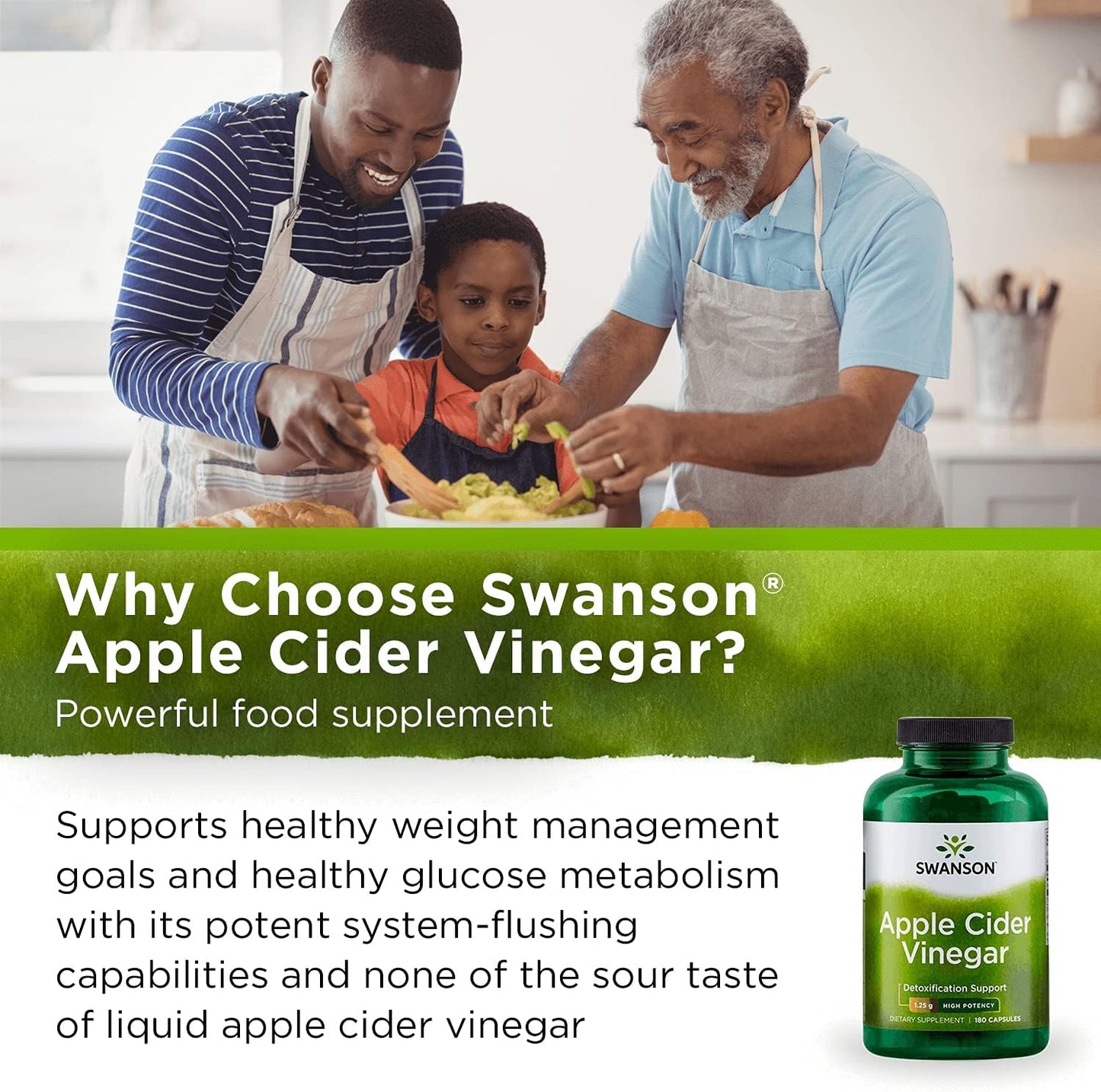 Swanson Apple Cider Vinegar Capsules -180 Capsules