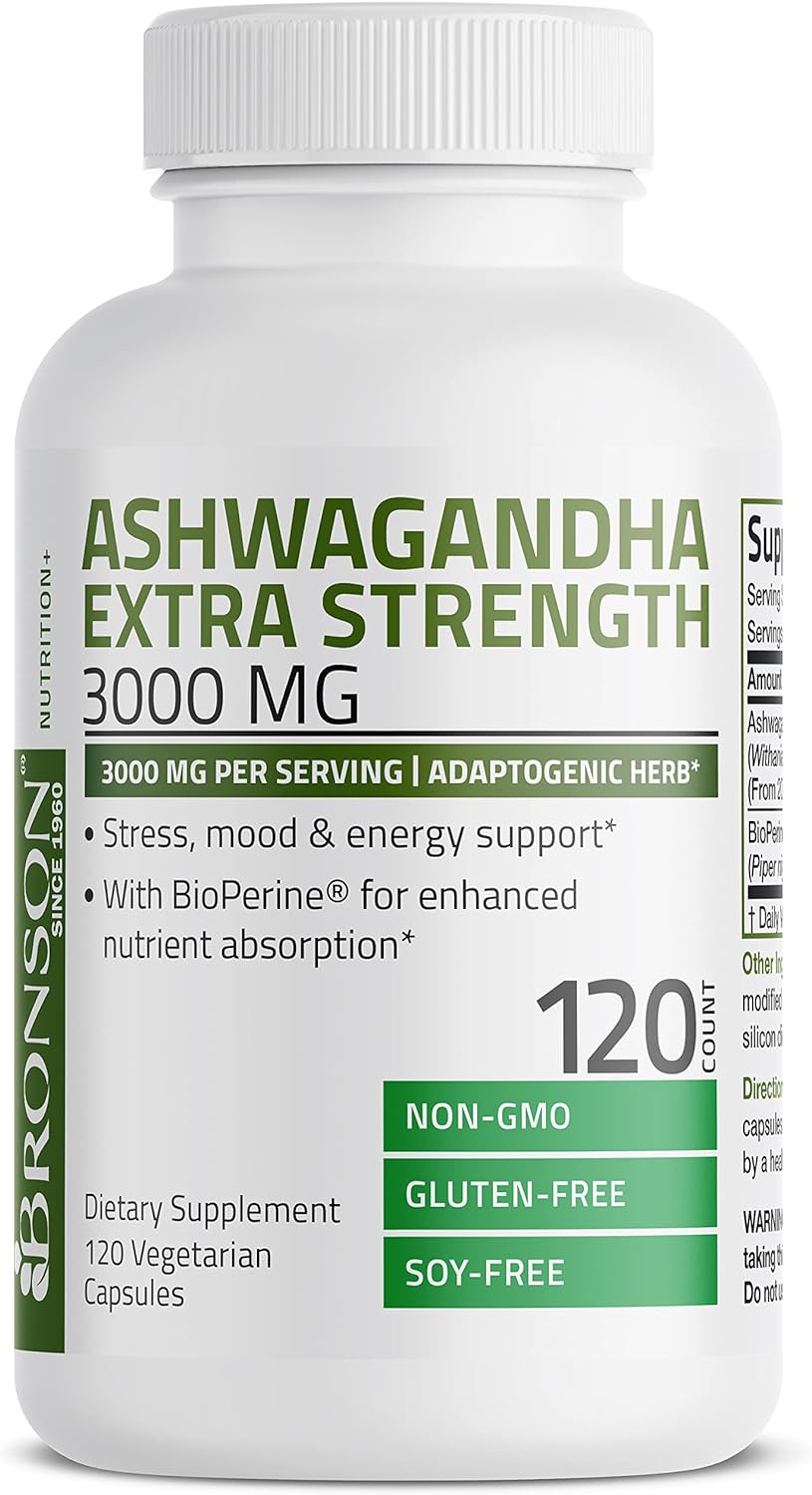 Bronson Ashwagandha Extra Strength 120 Vegetarian Capsules