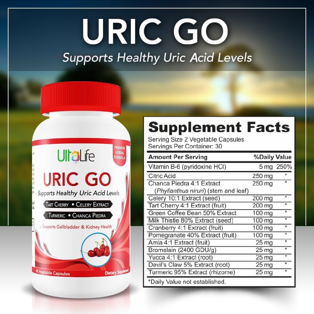 URIC GO Uric Acid Cleanse Support Supplement for G.O.U.T - 60 Capsules