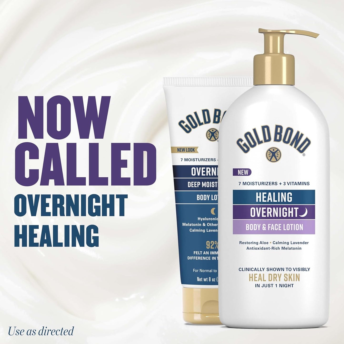 Gold Bond Healing Overnight Body & Face Lotion for Dry Skin,13 oz.