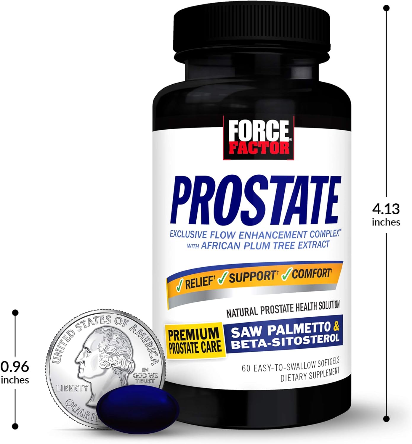 Force Factor Prostate Saw Palmetto and Beta Sitosterol Supplement for Men, Prostate Health 60 softgles