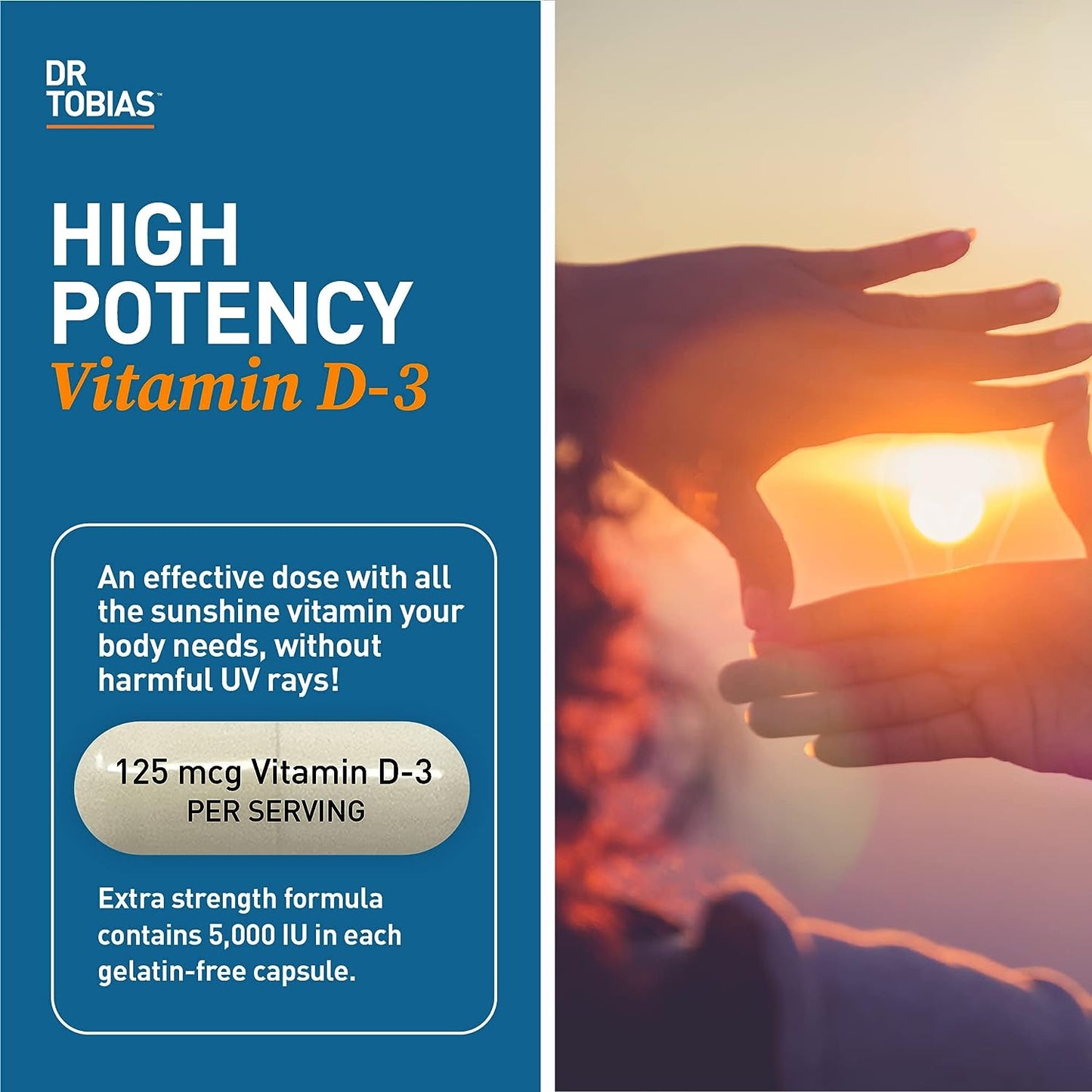 Dr. Tobias Vitamin D3 5000 IU  90 Capsules