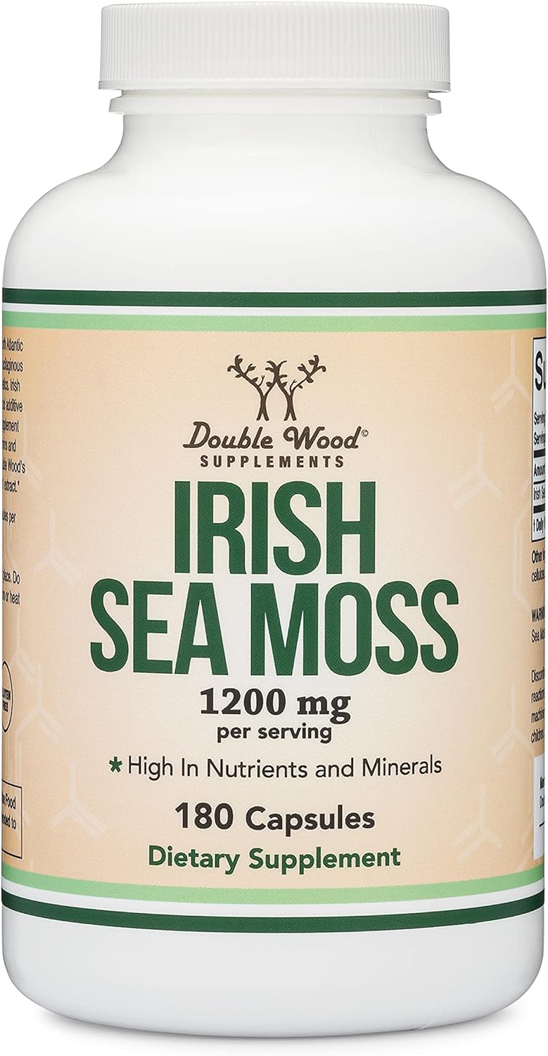 Irish Sea Moss Capsules, More Potent Than Sea Moss Gel Extract 180 Count