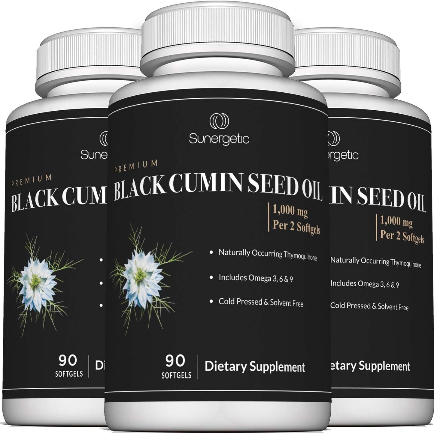 Sunergetic Premium Black Cumin Seed Oil Softgels –90 count