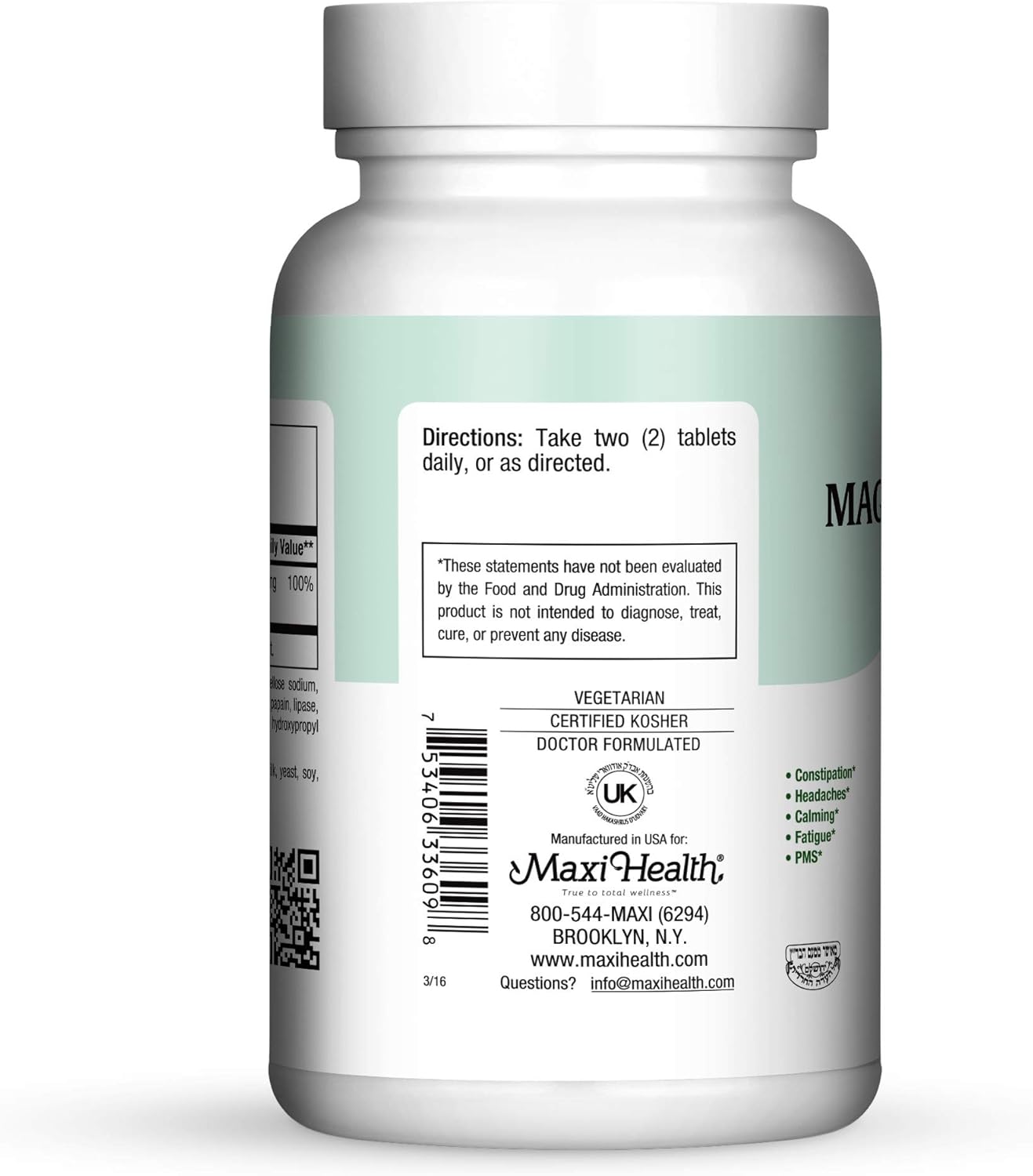 Maxi Health Maxi Magnesium Citrate Supplement, 90 Count