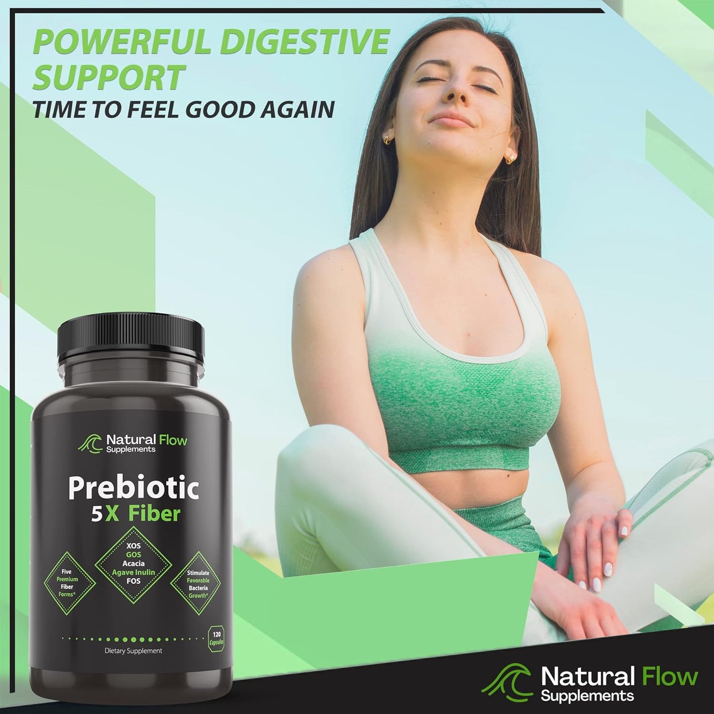 Prebiotic Fiber Supplement 5-in-1 -120 capsules