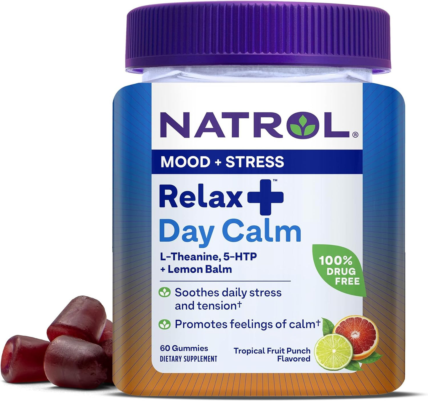 Natrol Relax + Day Calm With L-Theanine, 5-HTP and Lemon Balm 60 count