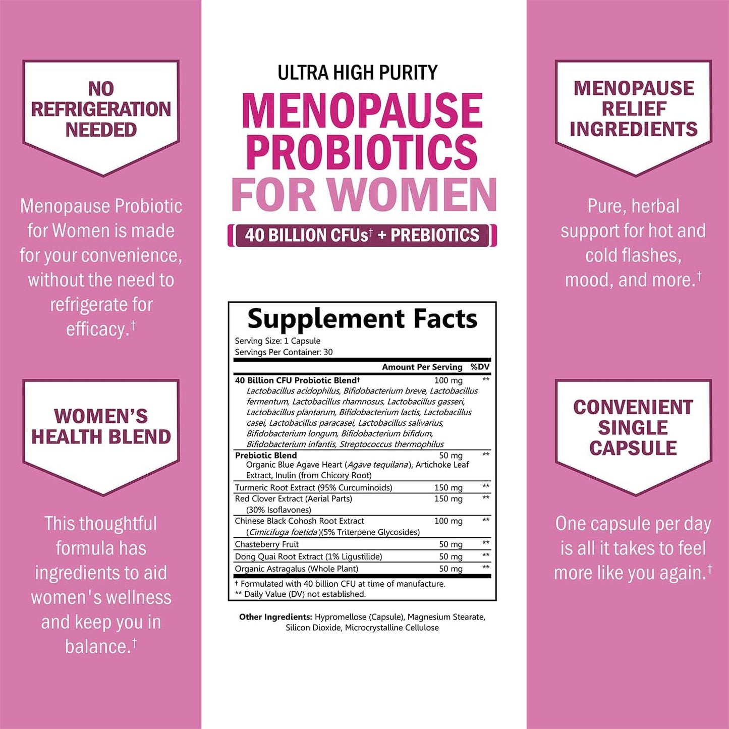 Menopause Support Probiotics for Women 30 servings