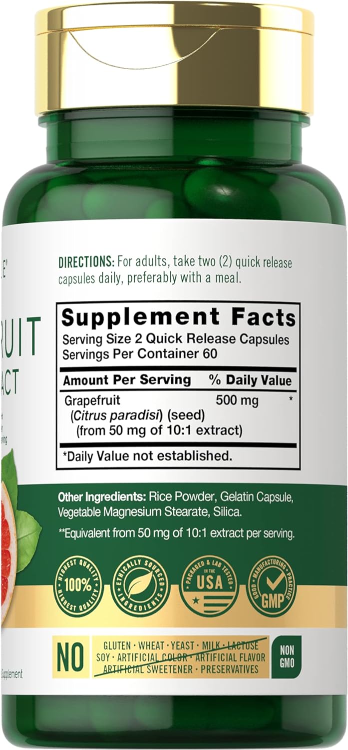 Carlyle Grapefruit Seed Extract  500 mg 120 Capsules