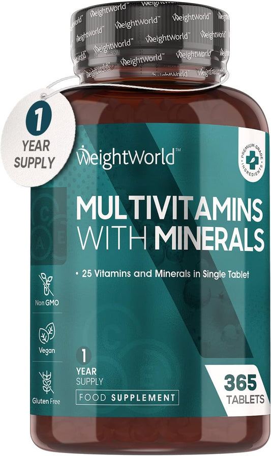 Multivitamin Tablets for Men & Women with 25 Active Multivitamins & Minerals