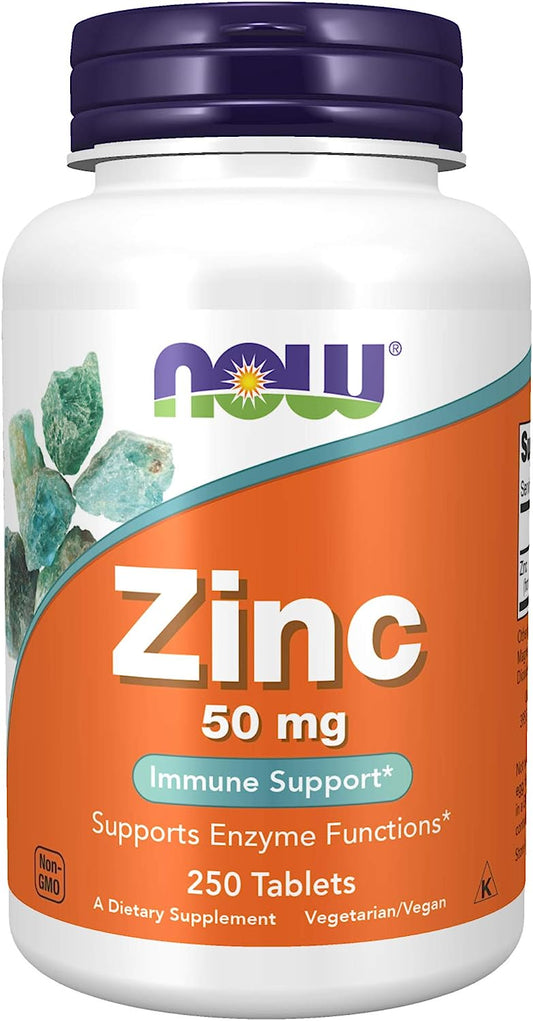 NOW Supplements, Zinc 50 mg, Tablets 250 Count