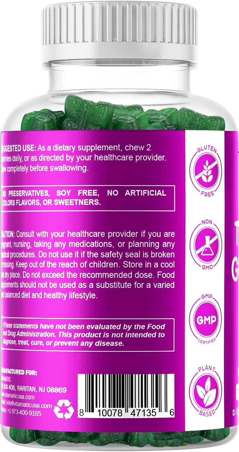 Vitamatic Vegan Thyroid Support Gummies with Iodine & Kelp - 60 Count