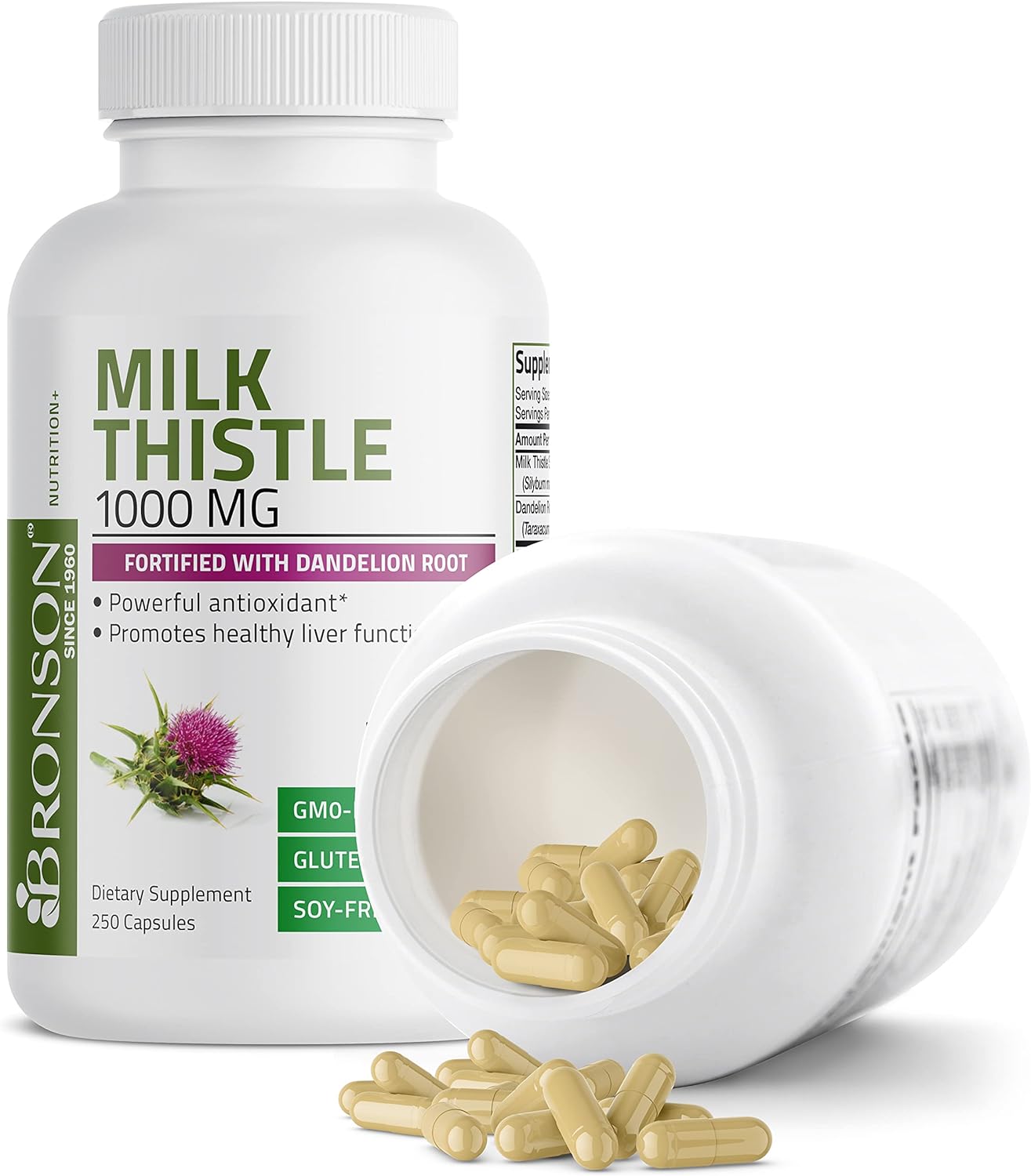 Bronson Milk Thistle Root Liver Health Support 250 Capsules