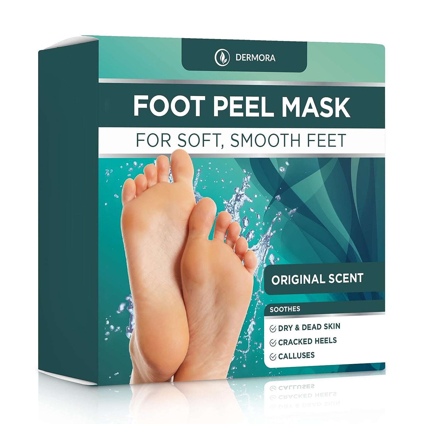 DERMORA Foot Peel Mask - 2 Pack, Regular Size Skin