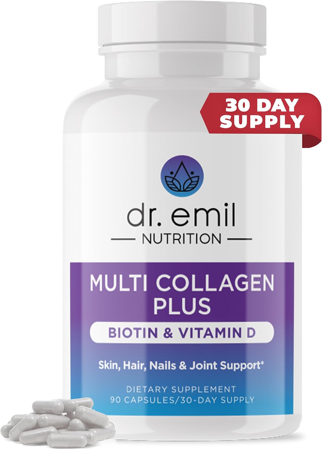 DR EMIL NUTRITION Multi Collagen Peptides Plus Biotin and Vitamin D - 90 count