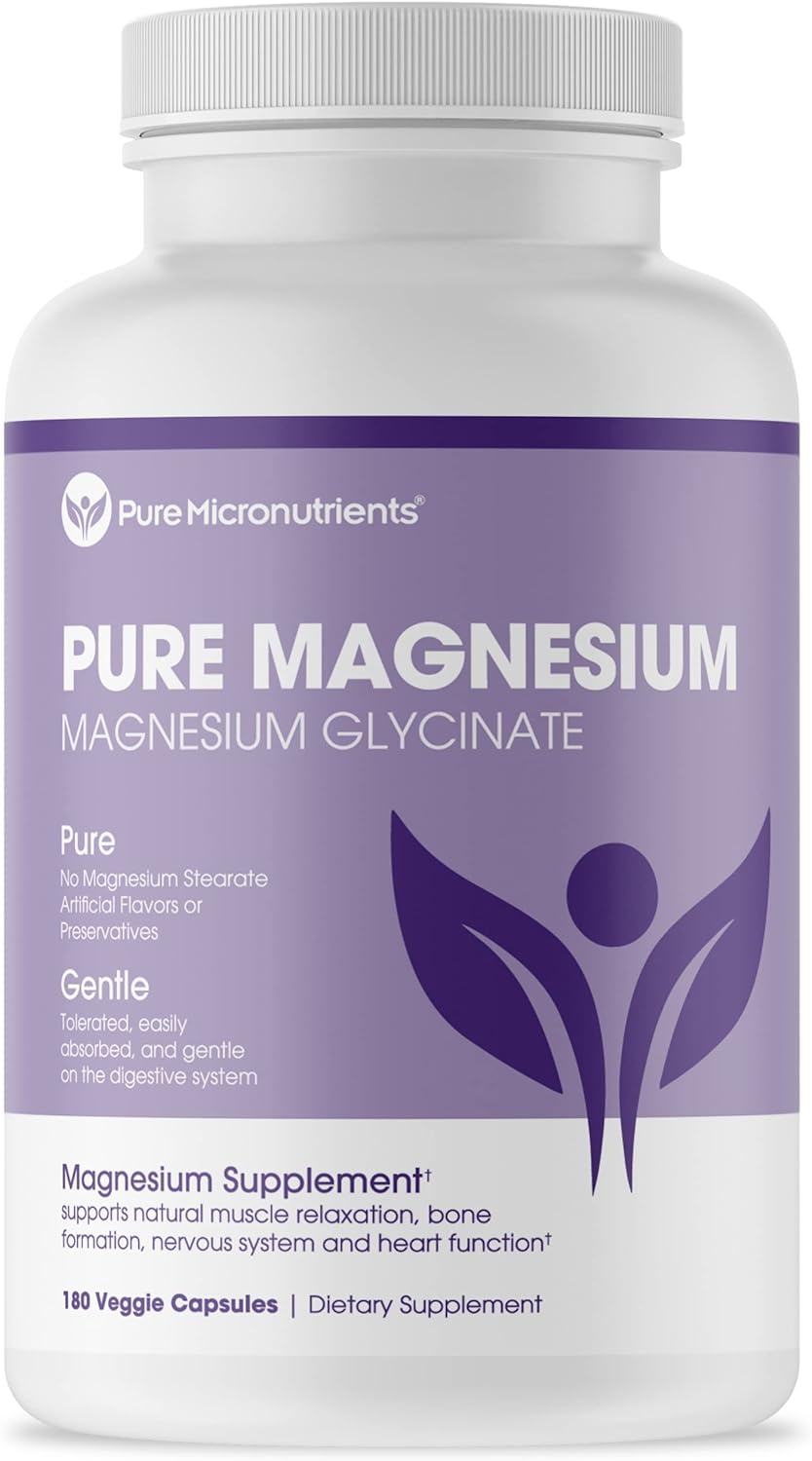 Pure Micronutrients Magnesium Glycinate Supplement (Chelated) 200mg, 180 Count