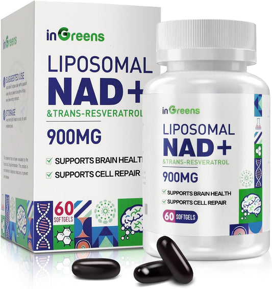 Liposomal NAD+ Supplement with Trans Resveratrol 90mg - 60 Softgels