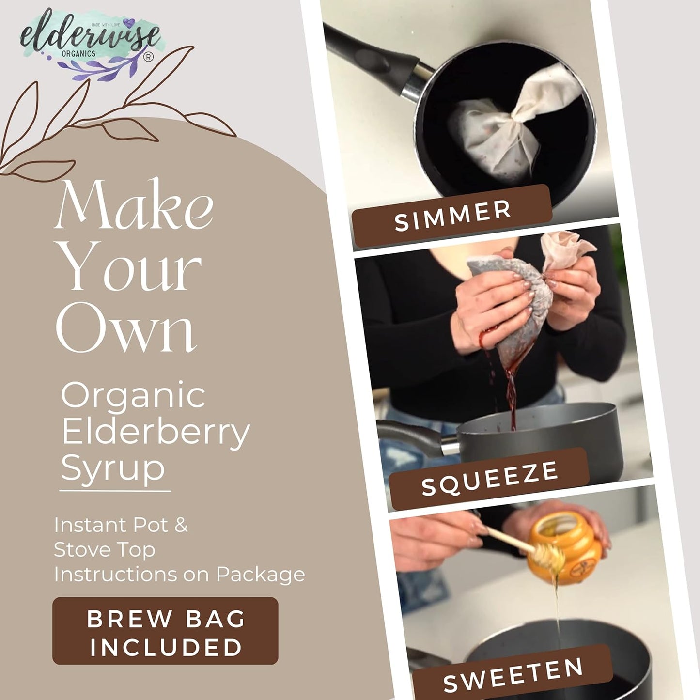 Elderwise Organic Elderberry Syrup Kit - 32oz