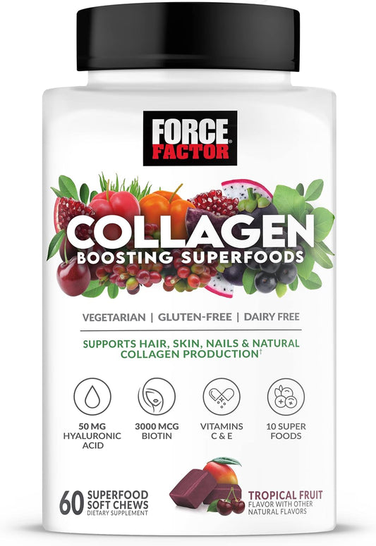 Force Factor Collagen Boosting Superfoods with Biotin 60 soft chews