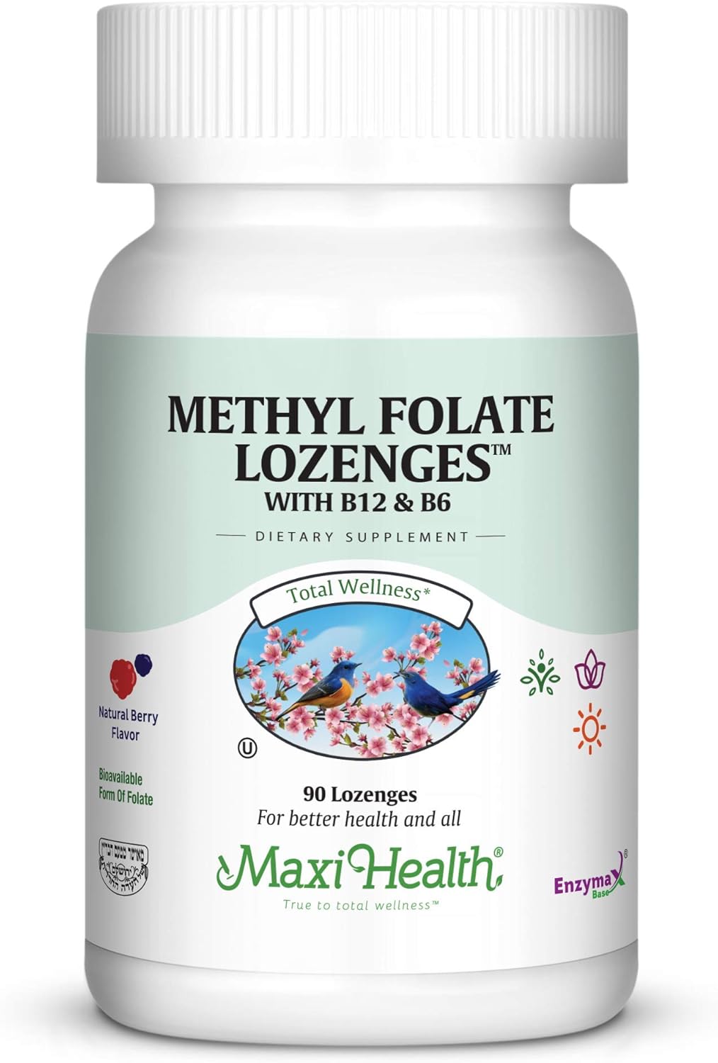 Maxi Health Methyl Folate Lozenges with B12 & B6 90 Count