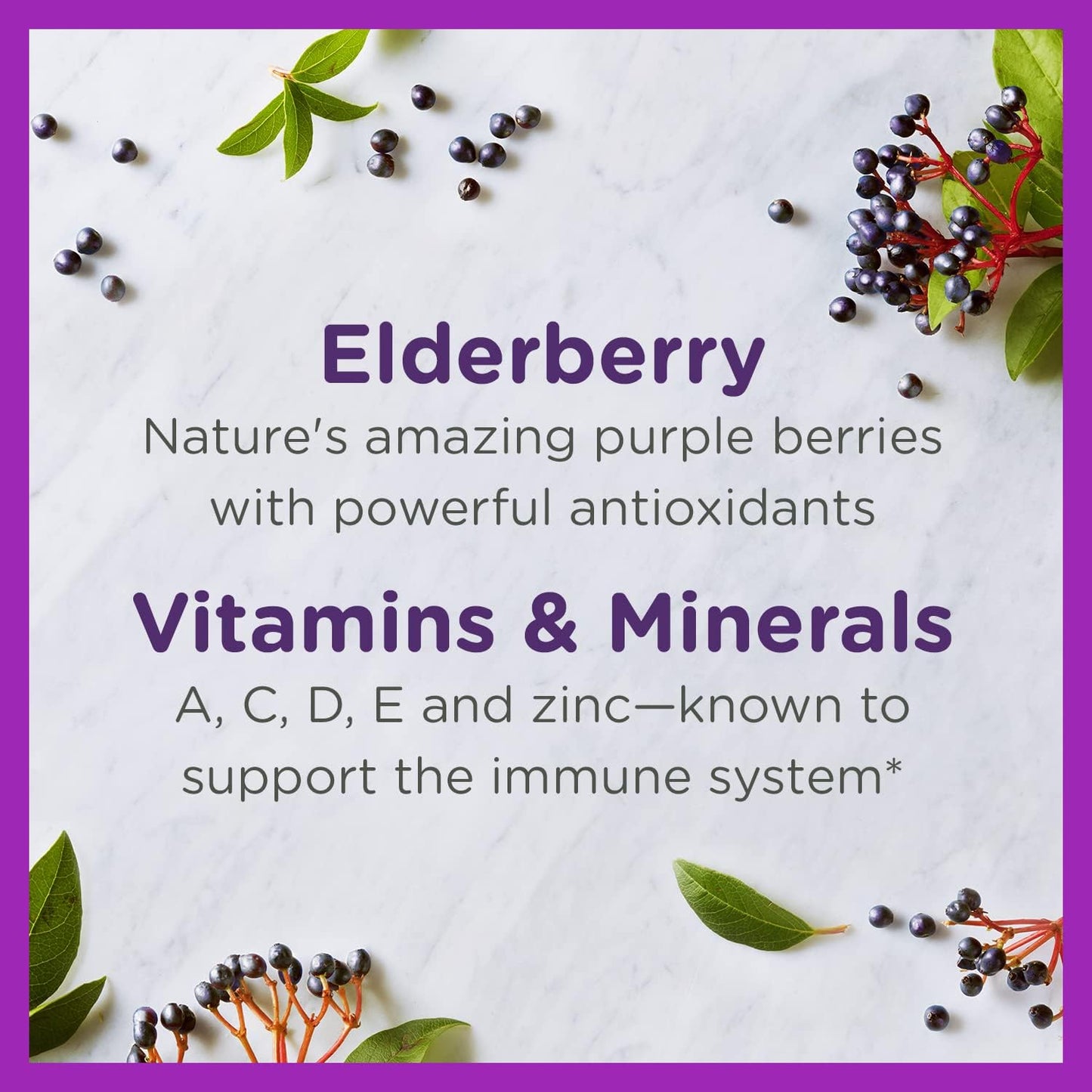 Zarbee's Elderberry Gummies for Kids with Vitamin C  42 Count