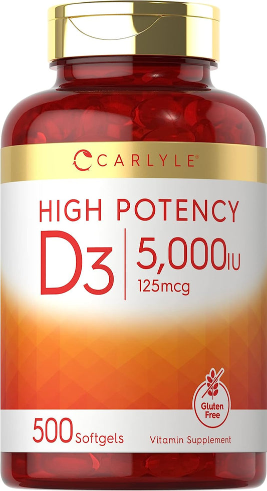 Carlyle Vitamin D3 5000 IU Softgels  500 Count