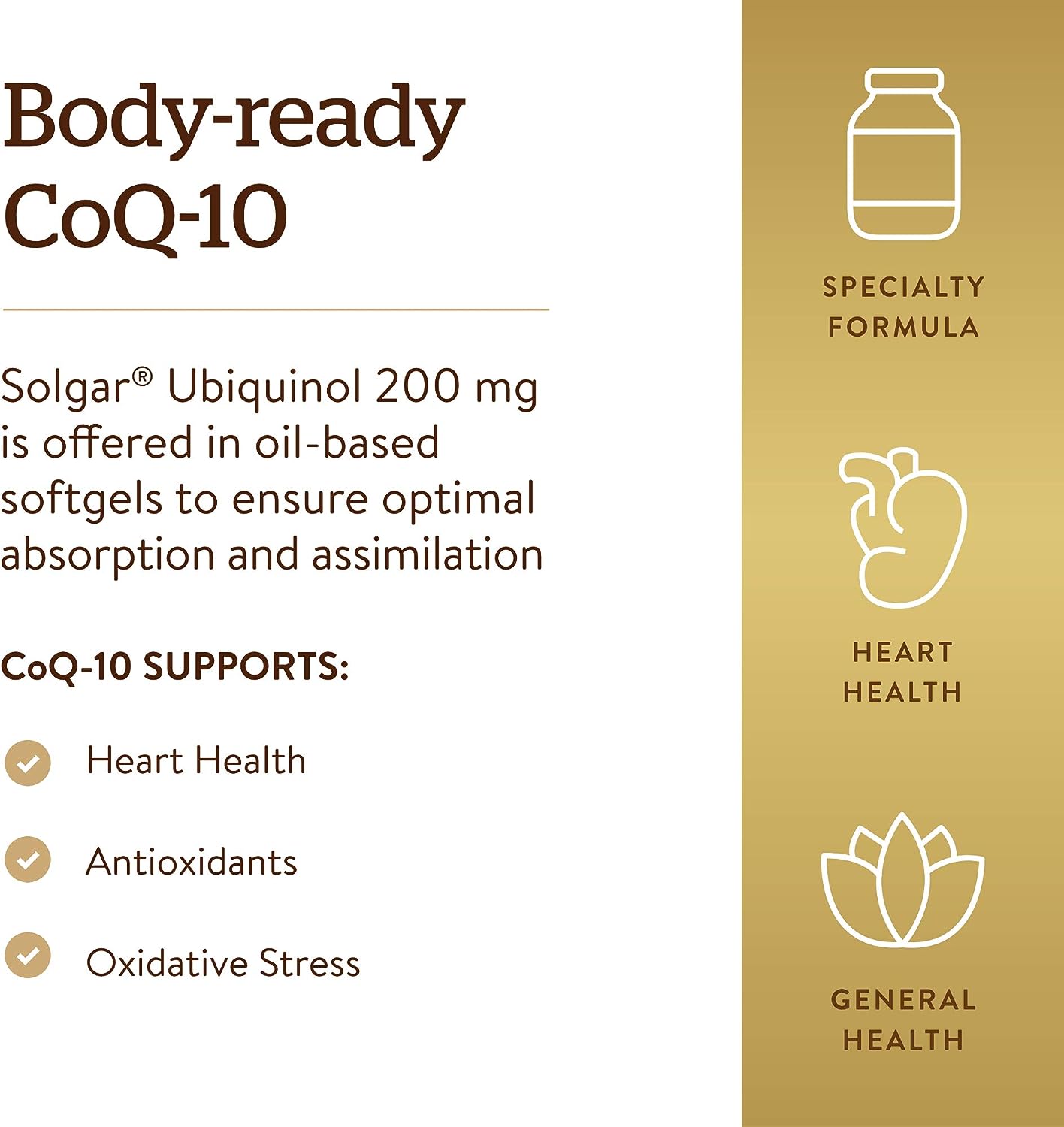 Solgar Ubiquinol 200 mg (Reduced CoQ-10), 30 Softgels