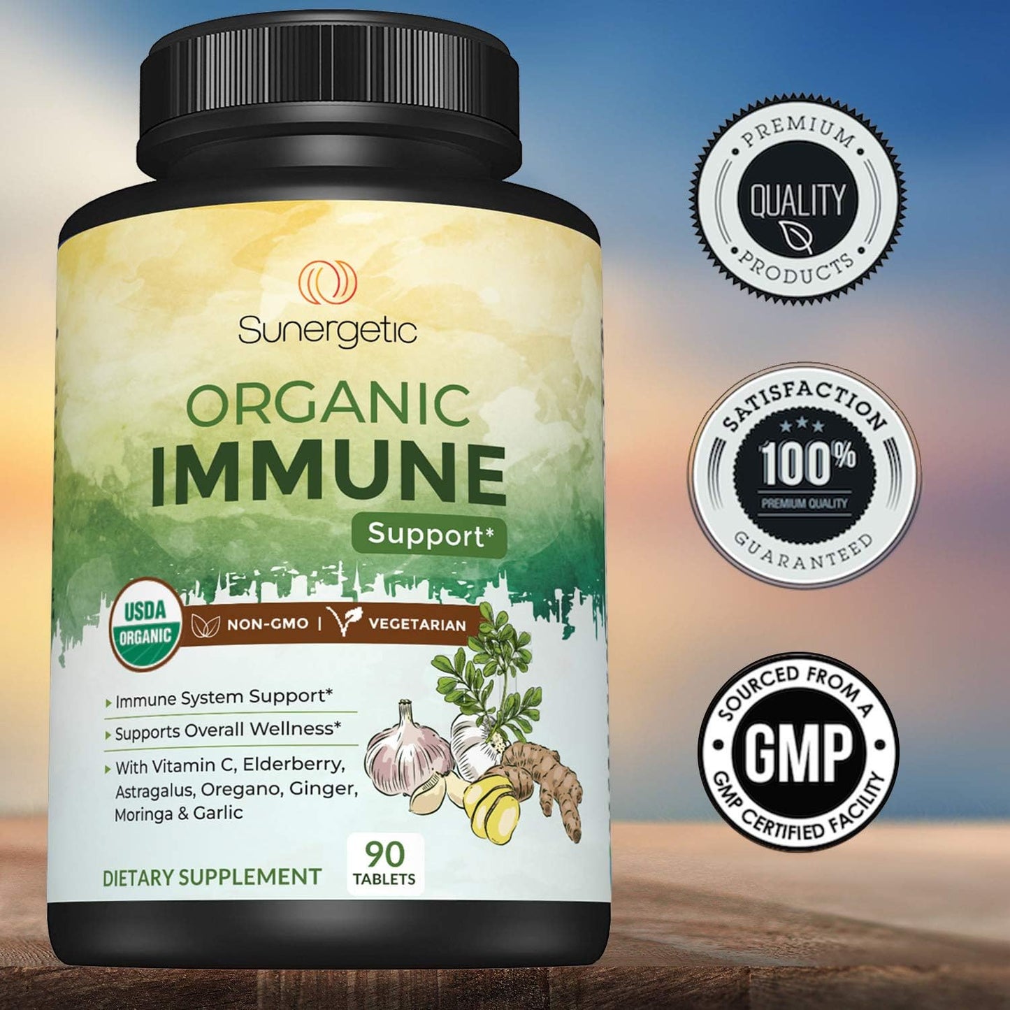 USDA Organic Immune Support Supplement –90 Immune Tablets