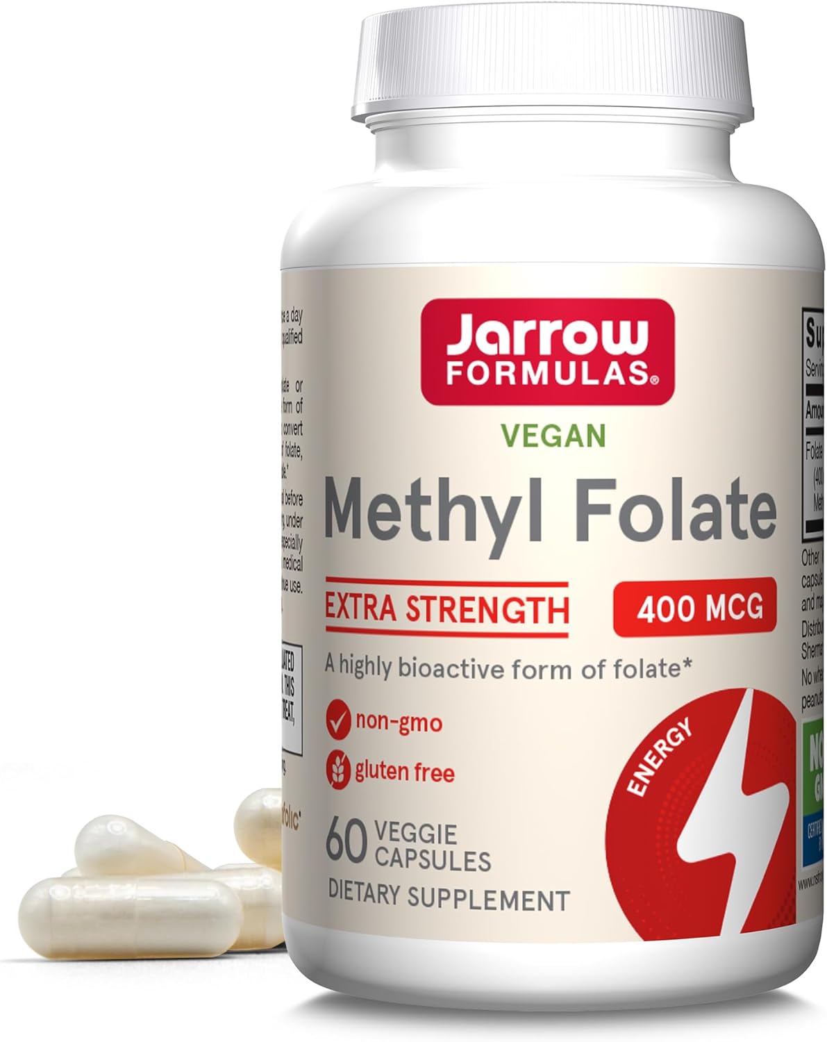 Jarrow Formulas Extra Strength Methyl Folate 60 Veggie Capsules