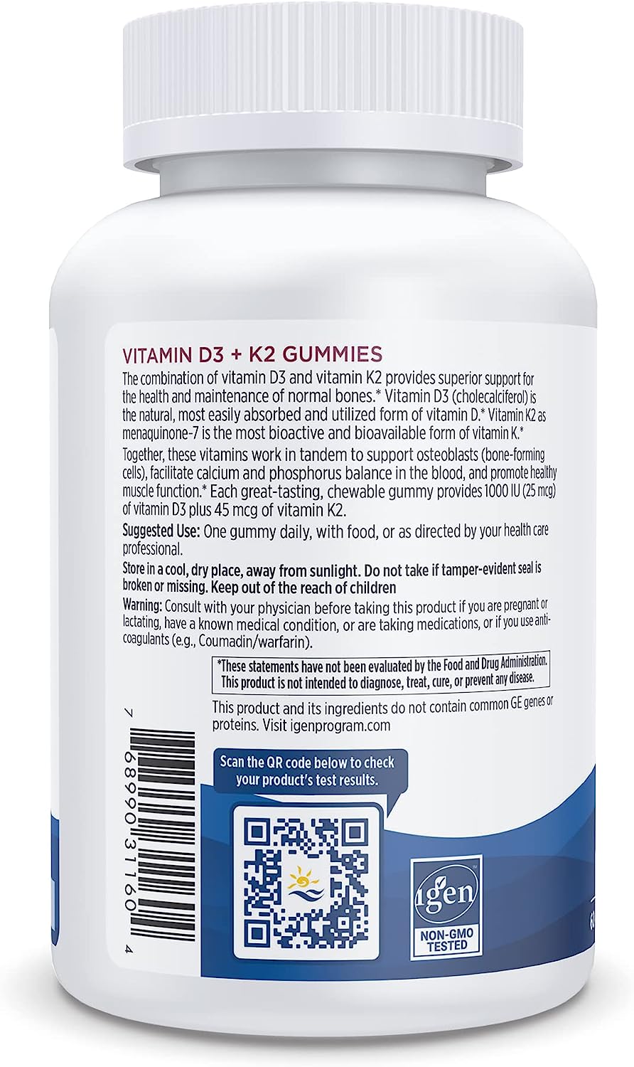 Nordic Naturals Vitamin D3 + K2  60  Gummies